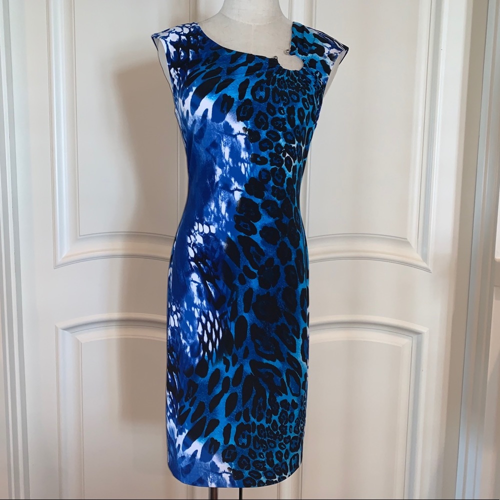 Cach’e Leopard/Snake Print Dress, Size 6 - image 1